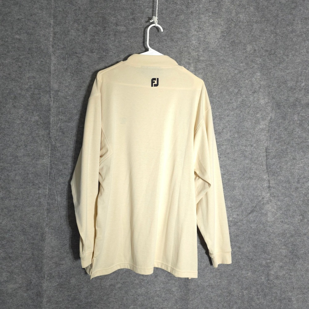 FootJoy Carolina Club Golf Mock Neck Shirt Mens Large Cream Long Sleeve Stretch - Picture 2 of 12